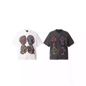 Ретро -дизайнер T Рубашки для мужчин и женщин Американский модный Святой Майкл Летний портрет красочный печатный хип -хоп.