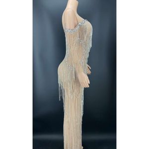 Diamant Rhinestone Dress Crystal Fringe för fotografering, baby shower klänning, stretchig graviditet moderskapsdräkt