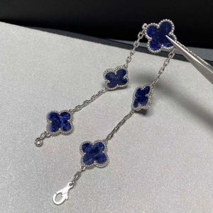 High Quality Master Designed Bracelet Gift Online Sales Natural Blue Flower Bracelet Silver Versatile with Original Logo Vanly