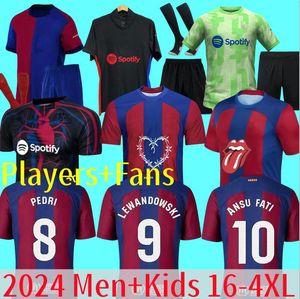 24 25 Pedri Gavi Soccer Jersey Lewandowski FC Ferran Camiseta de Football Shirt Auba Joao Cancelo F. De Jong 2023 2024 2025 Ansu Fati Football Joao Felix Men Kids 16-4xl