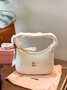 2024 10A Luxury Womens Miui Satchel Bags Hobo With Shoulder Strap Cleo Handbags Genuine Leather Clutch Tote Mens Designer Purses Crossbody Bag