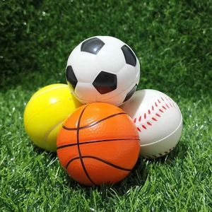 Decompression Toy 6CM Pu foam Fidget Sense pressure ball ldren toy sponge basketball ventilation football tennis baseball preschool education H240516