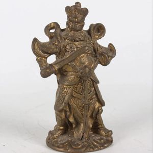 Decorative Figurines Chinese Folk Collection Handmade Pure Copper Figure Statues Home Decoration Ornaments Exhibits