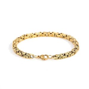 Pulseira de designer Hip Hop 4mm 4mm aço inoxidável Emperor Chain de pulseira masculina Jóias de aço de aço de titânio Designer de pulseira de ouro 18k.