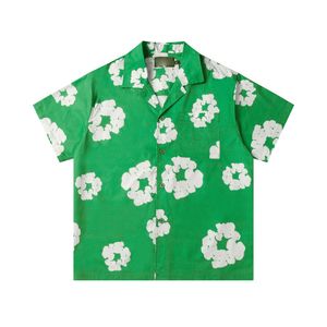 Дизайнерская модная футболка Hawaii Floral Letter Print Пляжные рубашки мужская дизайнерская шелковая рубашка для боулинга повседневные мужчины лето с коротким рукавом.