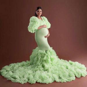 Mermaid Robe Photo Shoot Dress Baby Shower Women Dresses Maternity Gowns for Babyshower