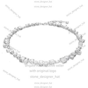 Дизайнер Swarovskis Jewelry Throuing Light Closful Candy Collese для женщин с использованием элемента ласточки Кристаллическая радуга белая змея костяная цепь 902A