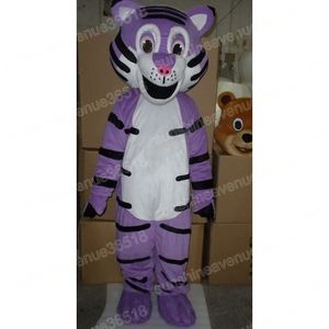Christmas Purple Tiger Mascot Costume Cartoon theme character Carnival Adults Size Halloween Birthday Party Fancy Outdoor Outfit For Men Women