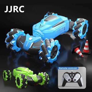 Diecast Model Cars JJRC Q177 RC Stunt Car 2.4GHz 4WD RC Drift Car Music Light Programming Intelligent All Terrain Auto Twisted Car Toy WX