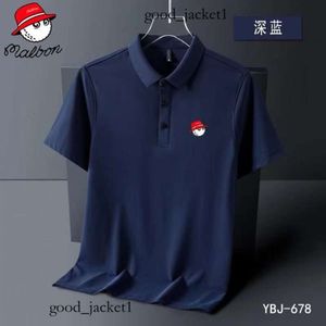 Malbons Shirt Polos masculino Impressão de verão Camisa de pólo de golfe Men de alta qualidade masculino de manga essencial de manga respirável Business de medo de medo 387