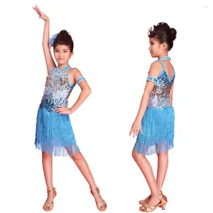 Girl Dresses 3-12t Wipple Nappel Girls Dancing Dress Abito Tango Dance Latin Wear Party Stage Performance Outfit in costume
