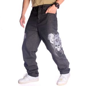 Hip-Hop HipHop Street Dance Jeans Trendy Herren-Stickel Schädel gerade Tube Lose entspannte Skateboardhosen Plus Sizem516 78