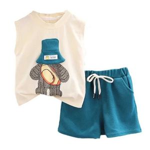 Set di abbigliamento nuovi bambini estivi set di abbigliamento per bambini pantaloncini canottiera cartone animato 2 pezzi/set abbigliamento per bambini abbigliamento casual abbigliamento per bambini abbigliamento atletico wx