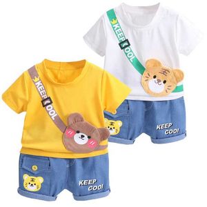 Set di abbigliamento set di abbigliamento estate set di abbigliamento cartone animato cnocchia di cotone+pantaloncini 2 pezzi set per bambini abbigliamento per bambini set casual wx