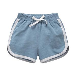 Shorts 80-170 cotone casual maglione estate ragazze e ragazzi pantaloncini ragazzi nuotare staffetta caramella color per bambini pantaloncini per bambini abbigliamento da spiaggia d240517