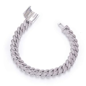 Kaisney 10Mm Wide White Gold Plated GRA Moissanite Diamond Necklace S Sterling Sier Men Cuban Link Chain Hiphop Jewelry