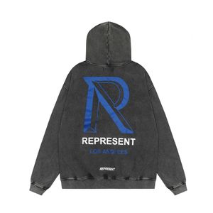 Represent Meichao R-Letter Printed Hip-Hop High Street Thin Hooded Hoodie gjord av gamla hoodies för män och kvinnor på hösten