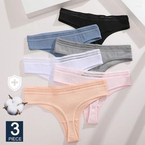 Women's Panties FINETOO 3Pcs/Set Sexy Cotton G-thong Transparent Nylon Thong Comfortable Female Lingerie T-back Intimates Tanga