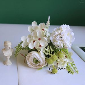 Fiori decorativi artificiale rugiada loto ricamato a palla ricamata combinazione bouquet wedding decorazione per la casa di tiro oggetti di scena