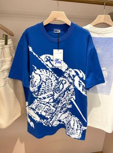 Tシャツ、メンズ衣料品デザイナーTシャツ、女性のフランスのファッション服、カップルの衣料品デザイナー服、馬のパターン印刷丸首のトップTシャツ