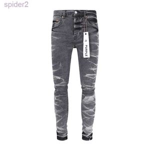Brand Mens Jeans Wrinkled Grey Fashion Pants Streetwear Long W8CS