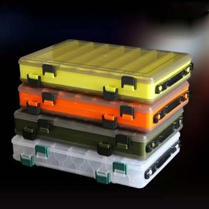 Fishing Tackle Box Lure Storage 14 Compartments Double Sided Hook Boxes Baits Container Case Accessories 240510