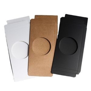White Brown Black Cardboard Box For Phone Case Blank Packaging Box With Hollow Window Gift Boxes J50
