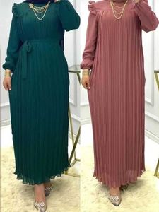 Ubranie etniczne Eid 2023 Muzułmańskie kobiety imprezowe sukienka Abaya Dubai Kaftans Kaftans Evening plisowane sukienki Maroko islam szata femme Musulmane vestidos T240515
