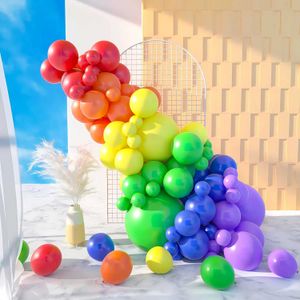 Party Balloons 124pcs Rainbow latex balloon set suitable for decoration and decoration items for Pride Month Easter and birthday parties