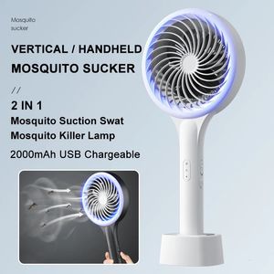 Mosquito Killer Lamp Mute Insect Repellent 2-in-1 Electric Suction Mosquitoes Racket USB Rechargeable Summer Fly Trap Bug Zapper 240514