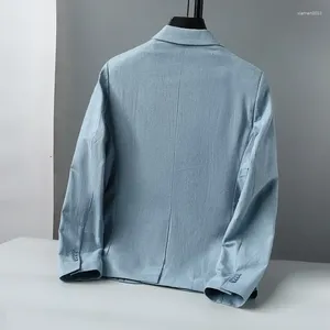 Herrenanzüge Baumwollwäsche Casual Blazer Slim Fit Anzugjacke geeignet für die Feder- und Herbstpolyesterfutter plus Größe M-6xl
