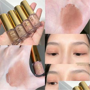 Eye Shadow Glitter Nude Liquid Eyeshadows 7 Colors Contour Makeup Lasting Matte Natural Cheek B Pigment Milk Coffee Cosmetics Drop Del Dh84C