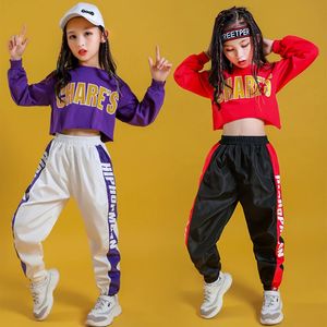 Dziewczyny Hip Hop Bluza 2 szt. Zestaw Uprowadź najlepsze dzieci dzieci Streetwear Sport Jogger Pant Fits Teenage Jazz Street Dance Ubrania 240515