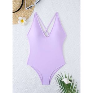 White One Piece Swimsuit Female 2024 Solid Swimwear Women Criss Cross Bathing Aboves Summer Beach Wear Bather Monokini Swim Pool