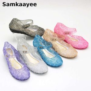 4-18 anni Sandals per bambini Summer Children Girls Wedge Princess Crystal Scarpe Jelly Solid Anti-Slip High High Party Party Y14 L2405 L2405