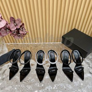 Dress shoes elegant summer leather Fine lightning sandals shoes for women slingback pumps luxury footwear women 10cm high heels party wedding