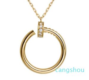 designer Jewelry gold adult nail necklaces for women platinum rose full diamonds stainless steel long chain fashion Engagement gift