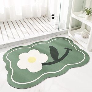 Bath Mats Bathroom Thickened Carpet Household Absorbent Quick-Drying Mat Modern Simple Style Door Rubber Non-Slip Rug