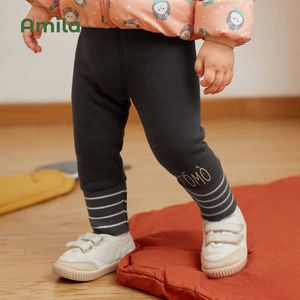 Pantolon amila bebek pantolon 2022 kış yeni düz renkli pamuk sevimli karikatür sıkıntıları sıradan çocuk giysileri moda2405