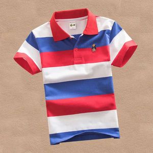 Teenster Summer Boys Manuve curta Criança bebê Camisa Aports Roupfits Kids Solid Polo Shirt Toddler Boy Tops L2405