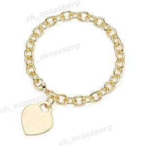 Gold S925 Silver Armband Designer Women Tiffanyjewelry Armband Halsband Högutgåva Låshjärtaformat armband Sterling Heart Coll med Box 391