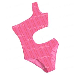 gucci burberry chanel versace fendi prada louis vuitton balmain dolce gabbana Вы Pink One Piece Swimsuit Letter Impred Womens Swimwear Design de ombro único Terno de banho GGITYS