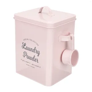 Liquid Soap Dispenser Lotion Container Laundry Detergent Storage Box Bucket Scoop Metal Powder Holder Wrought Iron