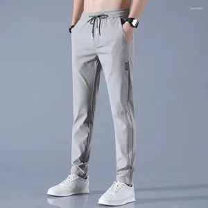 Men's Pants 4 Colors! 2024 Spring Casual Slim Pant Straight Thin Trousers Male Fashion Stretch Jogging