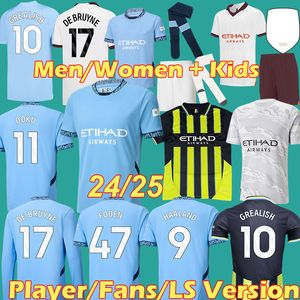 HAALAND soccer jerseyS 23 24 4th DE BRUYNE Player MANS CITIES YTIC CITiES GVARDIOL blue moon long sleeves 24 25 FODEN GREALISH DOKU football shirts men kids Kits 3XL 4XL