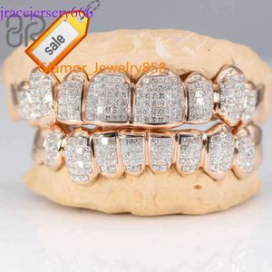 Breeal Jewelry Золото, покрытые Moissanite зубы, невидимые с принцессой, вырезанный Sier VVS Custom Hip Hop Iced Out Grillzvvs