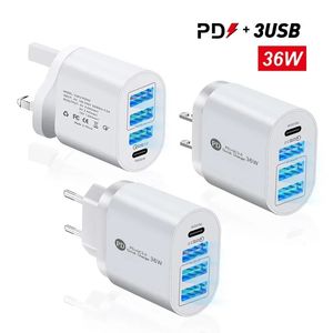 New PD36W Fast Charging Mobile Phone Charger 5V4APD+3USB Multi-port Adapter Charging Head