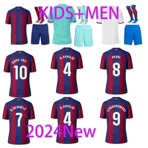 23 24 Camisetas de футбольные футбольные майки Pedri Lewandowski Gavi 2024 Balde Ferran Raphinha Dest Football Rub