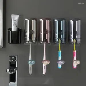 Mugs Perforation-free Mouthwash Cup Household Washing Set Tooth Cylinder Wall-mounted Transparent Toothbrush Storage Box