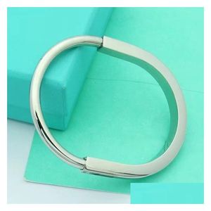 Bangle Luxury Designer Gold Horseshoe Women Stainless Steel Fashion Rose Couple Bracelet Jewelry Wholesale Drop Delivery Bracelets Dhuvb